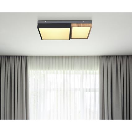 Globo 67286-30 - LED stropna svjetiljka GUNDI LED/30W/230V 35x65 cm smeđa/crna