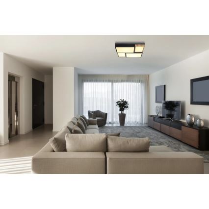 Globo 67286-50 - LED stropna svjetiljka GUNDI LED/50W/230V 60x60 cm smeđa/crna