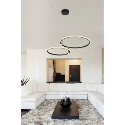 Globo - LED Prigušivi luster na sajli LED/55W/230V 2700-6000K crna + daljinski upravljač