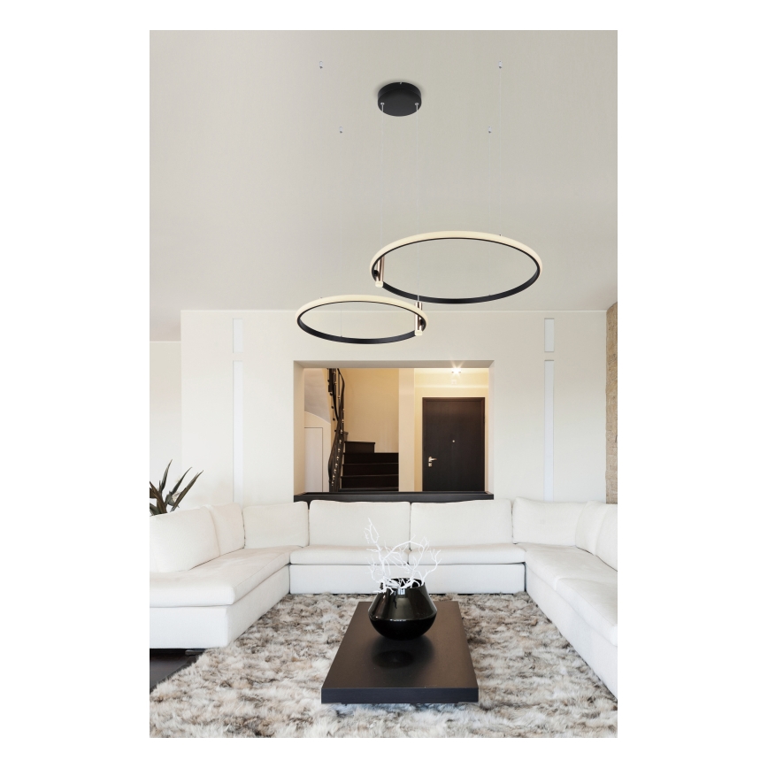 Globo - LED Prigušivi luster na sajli LED/55W/230V 2700-6000K crna + daljinski upravljač