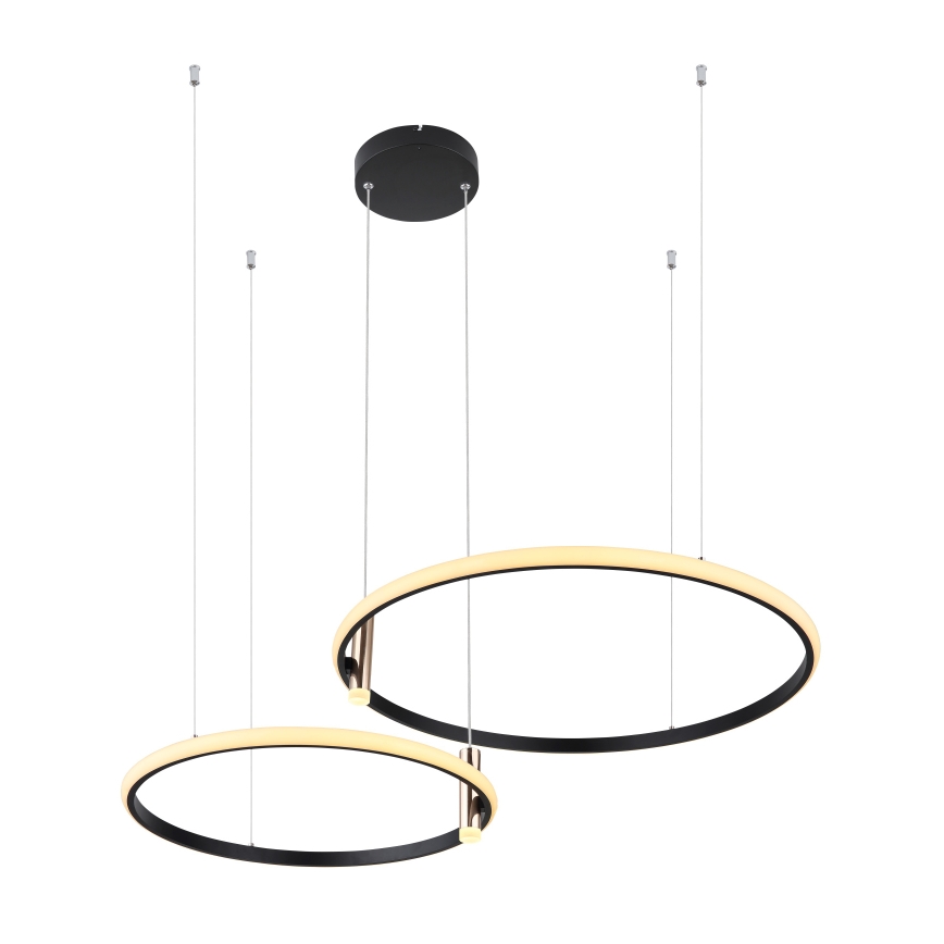 Globo - LED Prigušivi luster na sajli LED/55W/230V 2700-6000K crna + daljinski upravljač