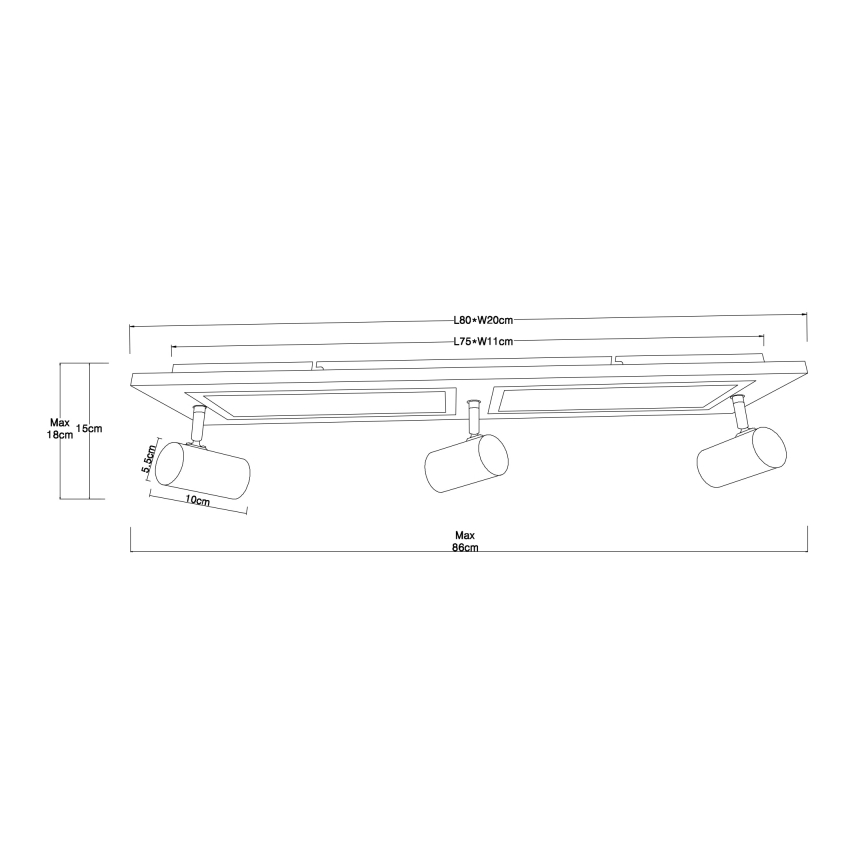 Globo - LED Reflektorska svjetiljka LED/24W/230V + 3xGU10/5W