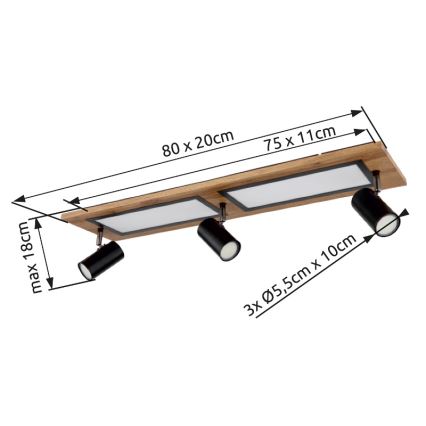 Globo - LED Reflektorska svjetiljka LED/24W/230V + 3xGU10/5W