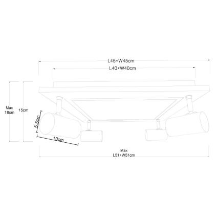 Globo - LED Reflektorska svjetiljka 4xGU10/5W/230V + LED/24W/230V