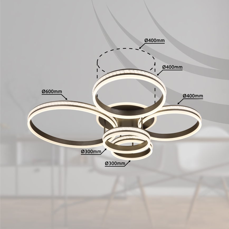 Globo - LED Prigušiva stropna svjetiljka LED/120W/230V 2700K-6000K + daljinski upravljač
