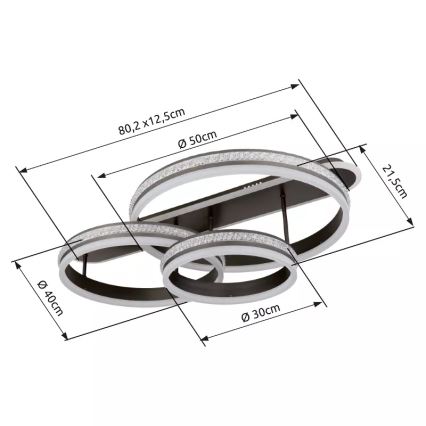 Globo - LED Prigušiva stropna svjetiljka LED/75W/230V 2700K-6000K + daljinski upravljač