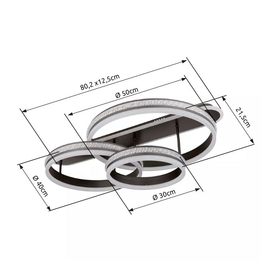 Globo - LED Prigušiva stropna svjetiljka LED/75W/230V 2700K-6000K + daljinski upravljač