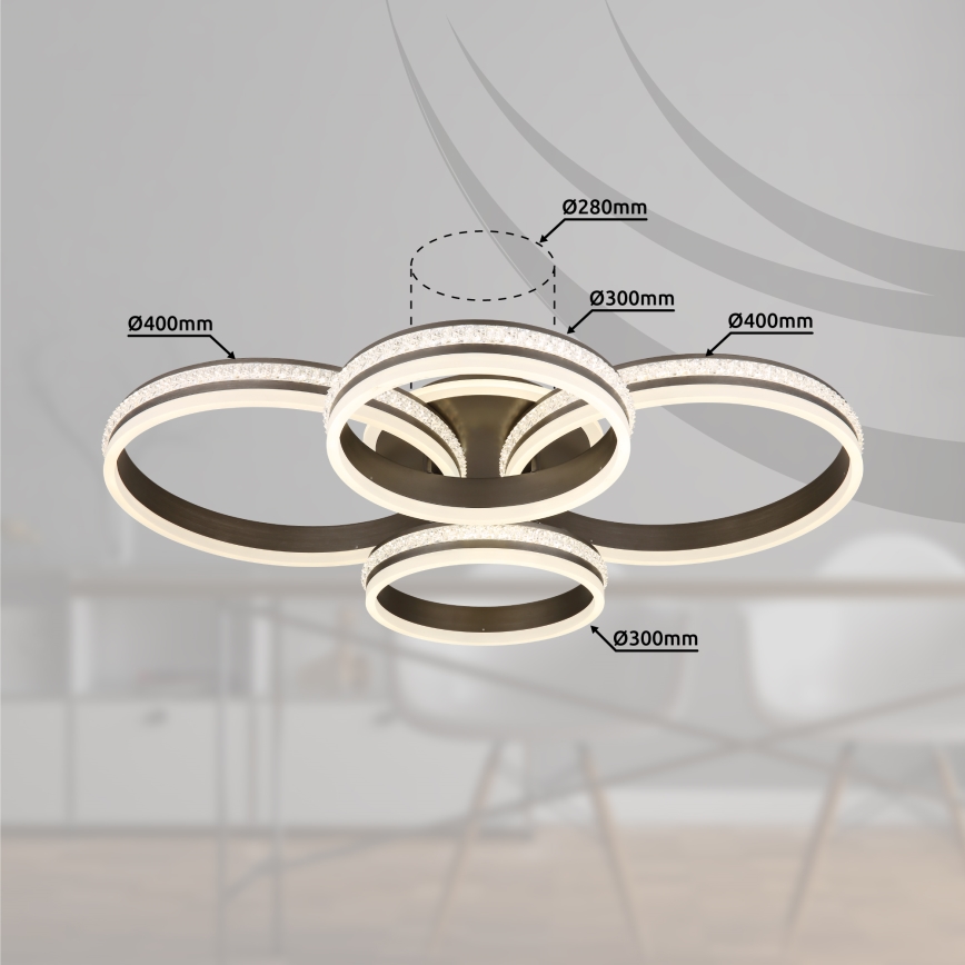 Globo - LED Prigušiva stropna svjetiljka LED/90W/230V 2700K-6000K + daljinski upravljač