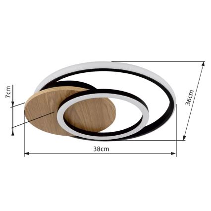 Globo - LED Stropna svjetiljka LED/24W/230V crna