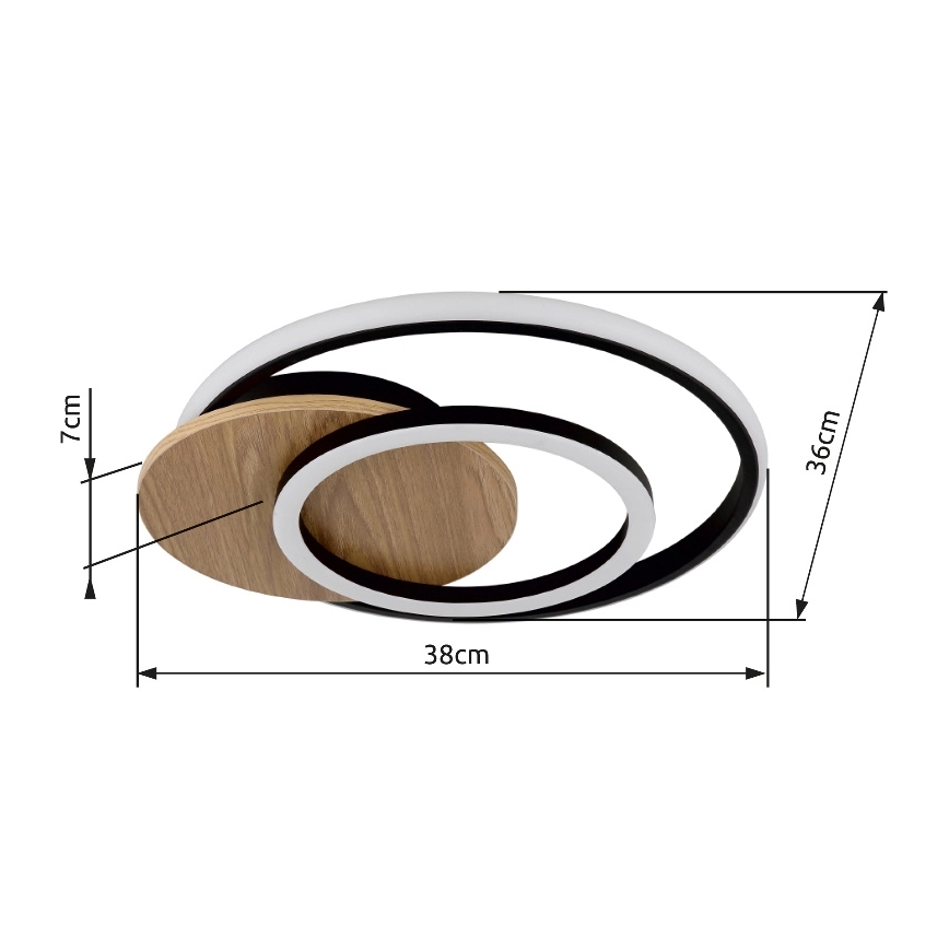 Globo - LED Stropna svjetiljka LED/24W/230V crna