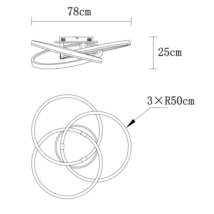 Globo - LED stropna svjetiljka s prigušivanjem LED/75W/230V 2700-6000K promjer 78 cm + daljinski upravljač