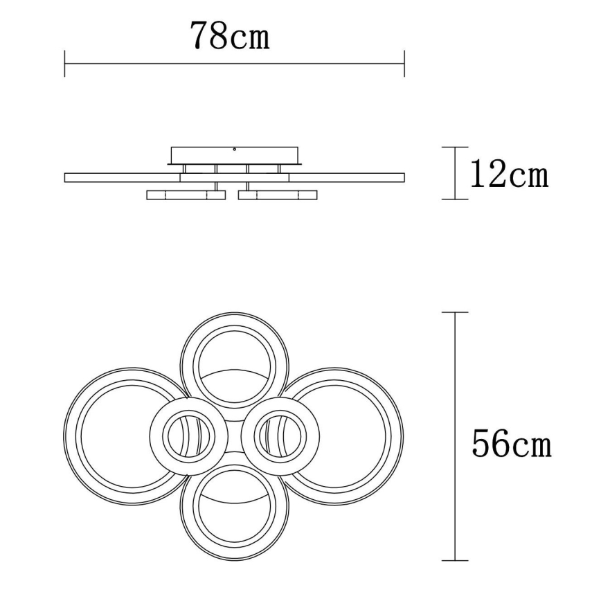 Globo - LED stropna svjetiljka s prigušivanjem LED/60W/230V 2700-6000K 56x78 cm antracit + daljinski upravljač