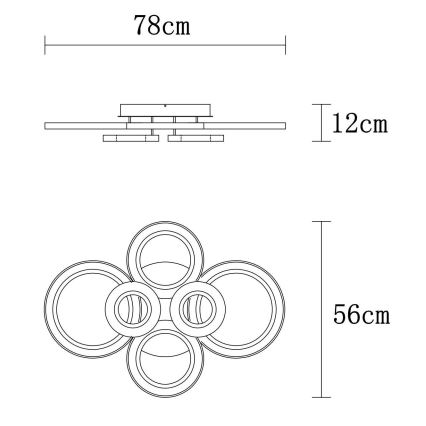 Globo - LED Prigušiva stropna svjetiljka LED/60W/230V 2700-6000K 56x78 cm antracit + daljinski upravljač