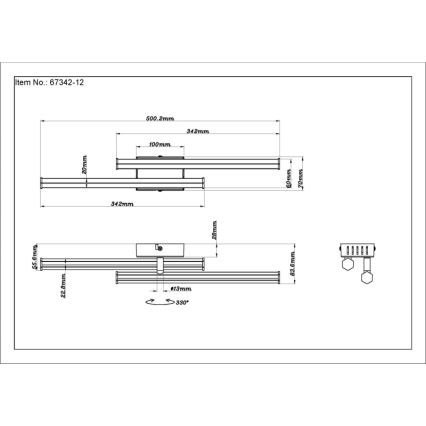 Globo - LED Stropna svjetiljka LED/12W/230V 3000K crna