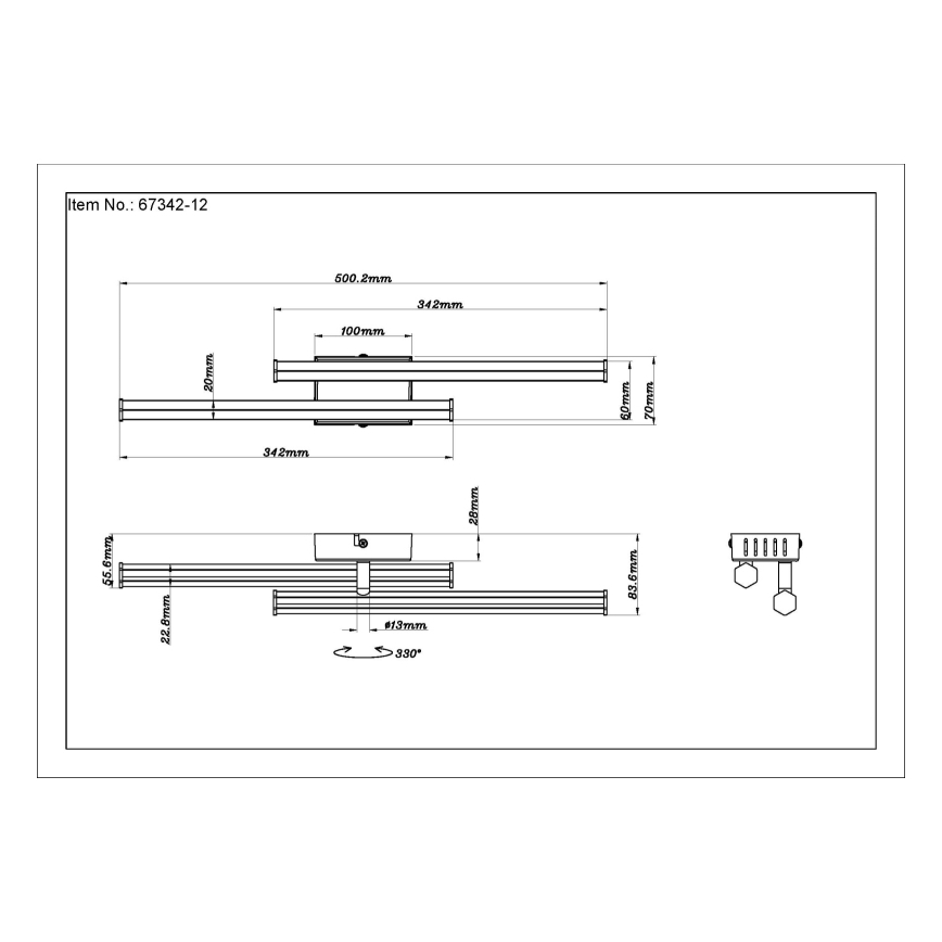Globo - LED Stropna svjetiljka LED/12W/230V 3000K crna