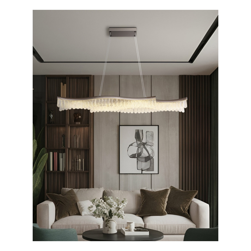 Globo - LED Luster na sajli LED/35W/230V 3200K mat krom