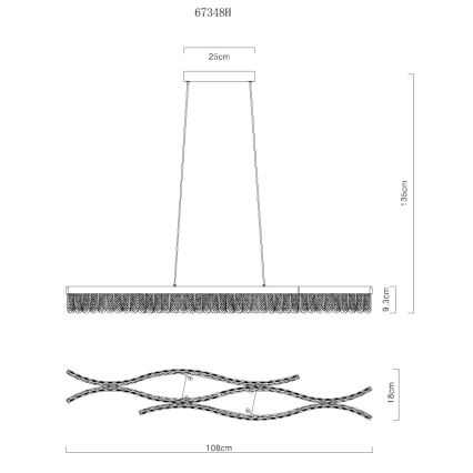 Globo - LED Luster na sajli LED/35W/230V 3200K mat krom
