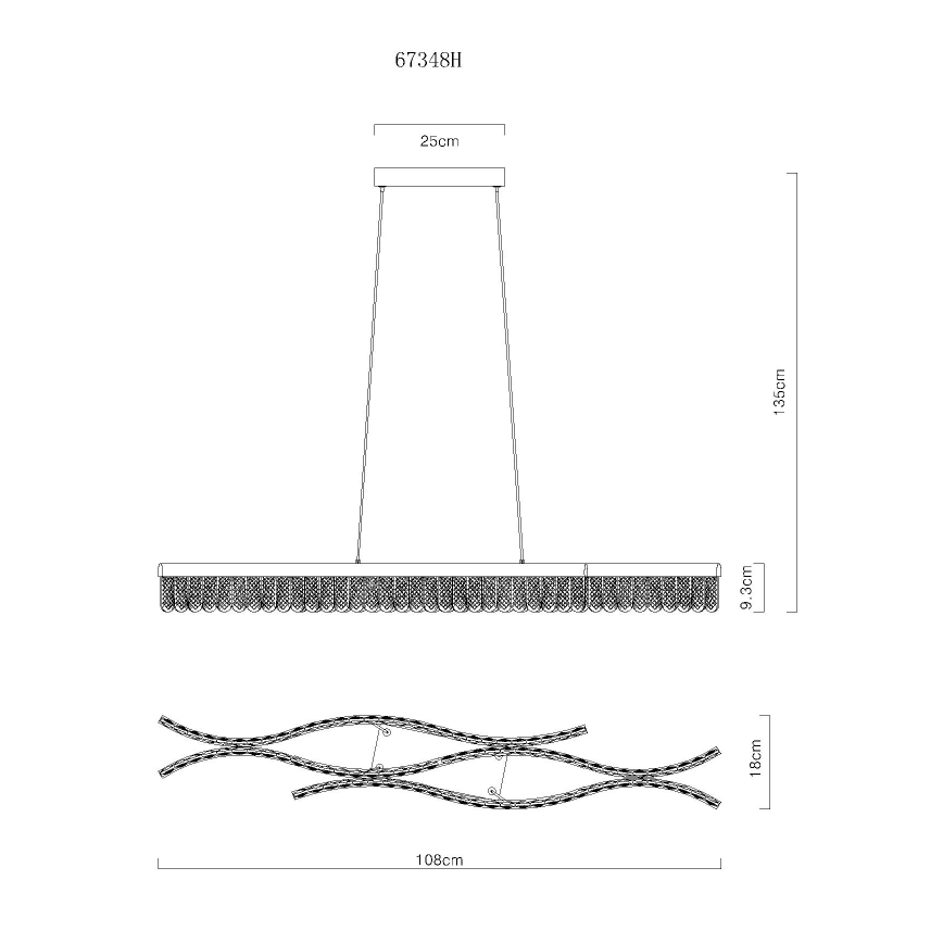 Globo - LED Luster na sajli LED/35W/230V 3200K mat krom