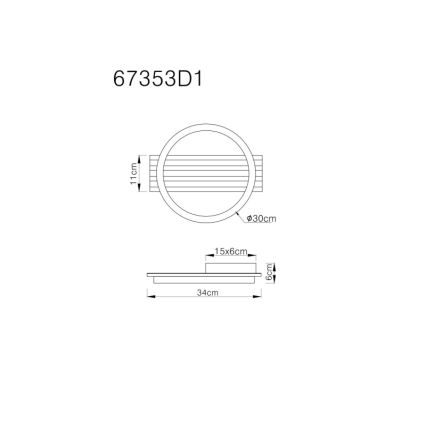 Globo - LED Stropna svjetiljka LED/12W/230V 3000K 30x34 cm