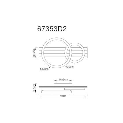 Globo - LED Stropna svjetiljka LED/18W/230V 3000K 30x48 cm