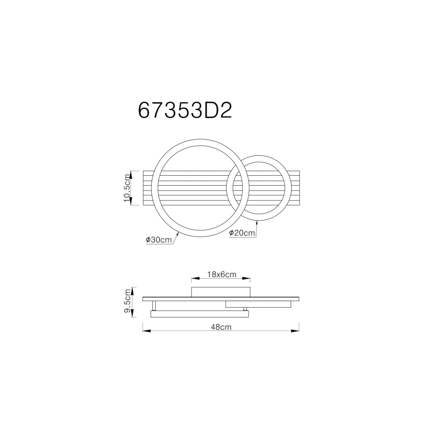 Globo - LED Stropna svjetiljka LED/18W/230V 3000K 30x48 cm