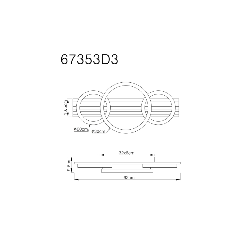 Globo - LED Stropna svjetiljka LED/24W/230V 3000K 30x62 cm