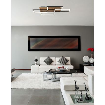Globo - LED stropno svjetlo s prigušivanjem LED/40W/230V 2700-6500K 32,5x87,5 cm smeđa/crna + daljinski upravljač