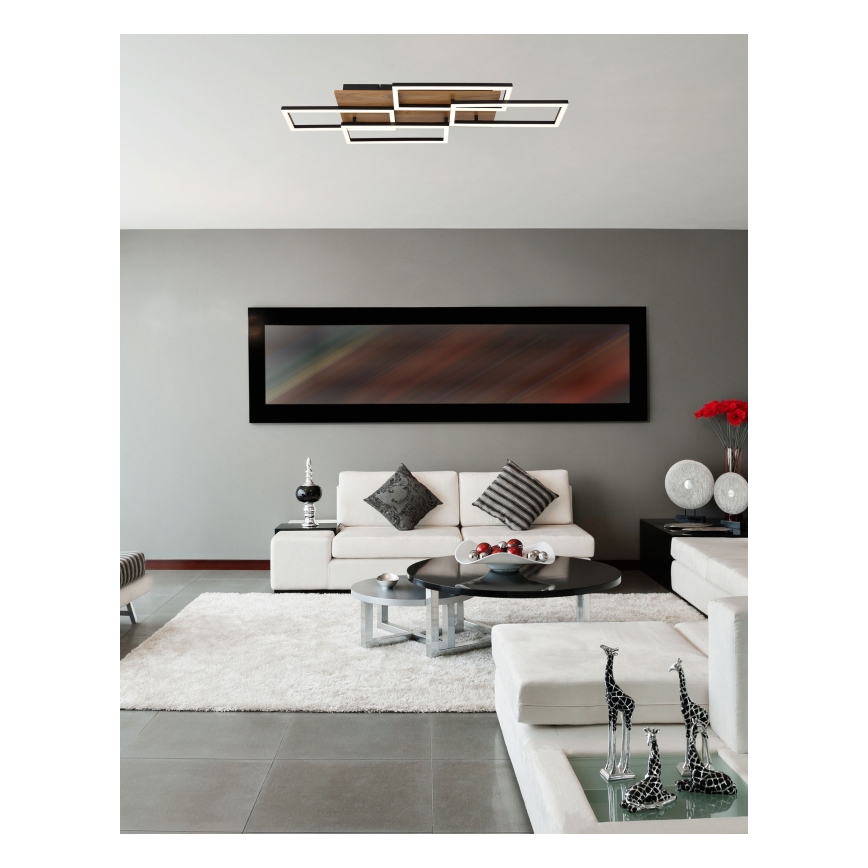 Globo - LED stropno svjetlo s prigušivanjem LED/40W/230V 2700-6500K 32,5x87,5 cm smeđa/crna + daljinski upravljač