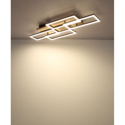 Globo - LED stropno svjetlo s prigušivanjem LED/40W/230V 2700-6500K 32,5x87,5 cm smeđa/crna + daljinski upravljač