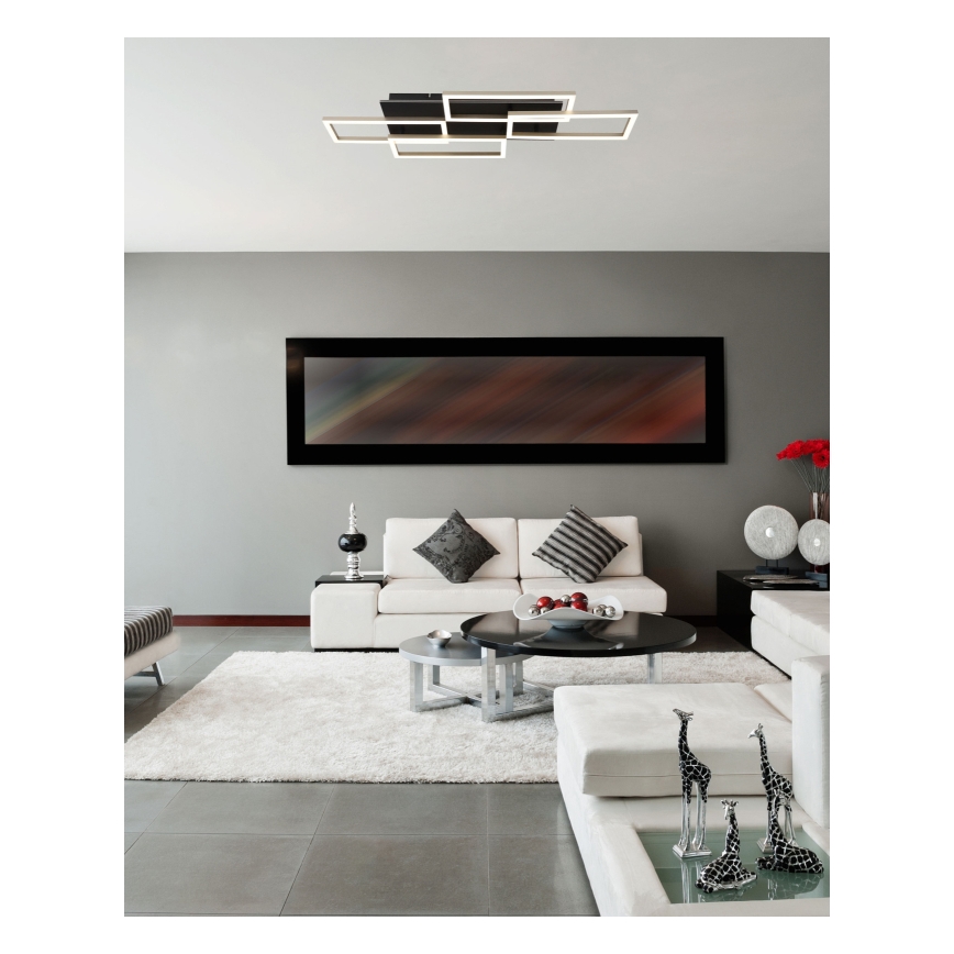 Globo - LED stropna svjetiljka s mogućnošću prigušivanja LED/40W/230V 2700-6500K 32,5x87,5 cm crna + daljinski upravljač