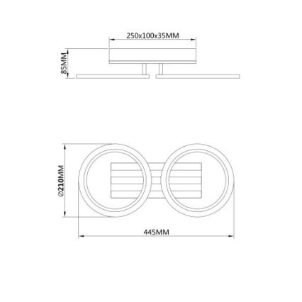 Globo - LED stropna svjetiljka LED/15W/230V 3000/4200/600K 21x44,5 cm