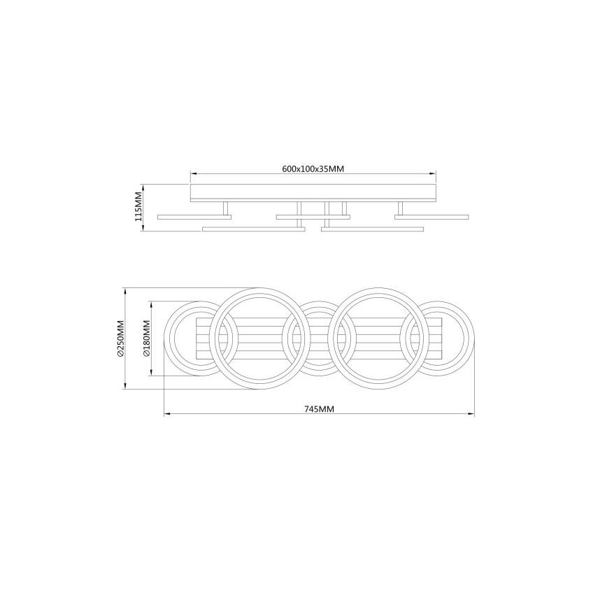 Globo - LED stropna svjetiljka LED/34W/230V 3000/4200/600K 25x74,5 cm