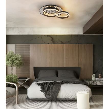 Globo - LED Stropna svjetiljka LED/24W/230V 3000K 40x50,5 cm crna/sjajni krom