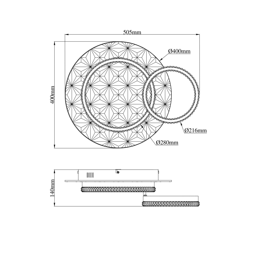 Globo - LED Stropna svjetiljka LED/24W/230V 3000K 40x50,5 cm crna/zlatna