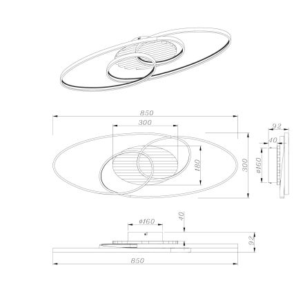 Globo - LED stropno svjetlo LED/40W/230V 3000K 85x30 cm