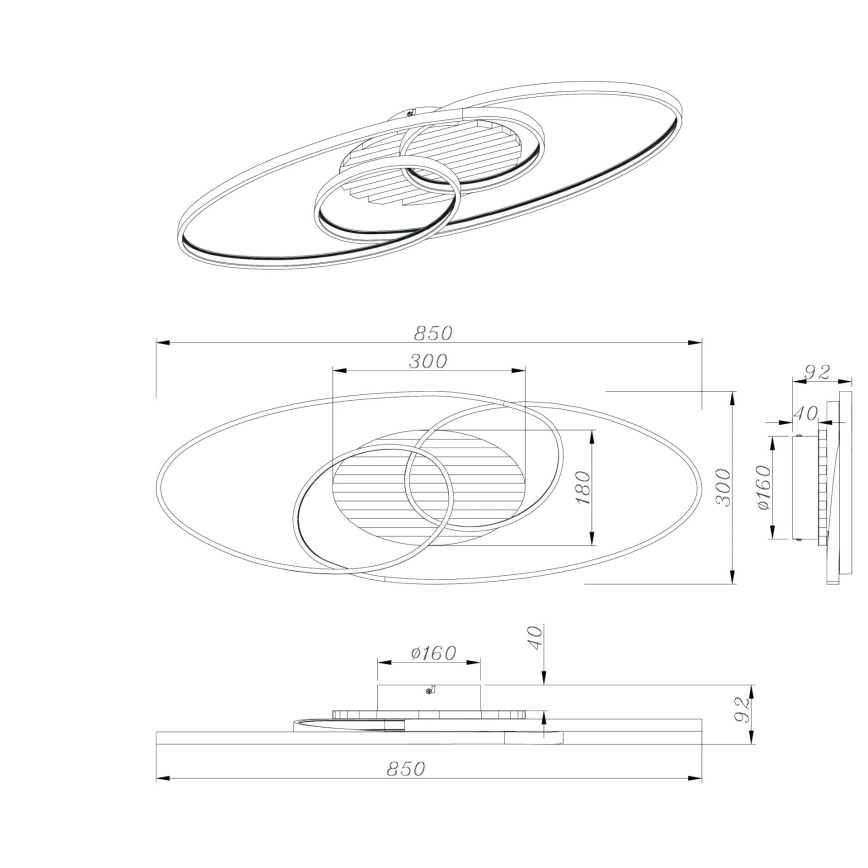 Globo - LED stropno svjetlo LED/40W/230V 3000K 85x30 cm