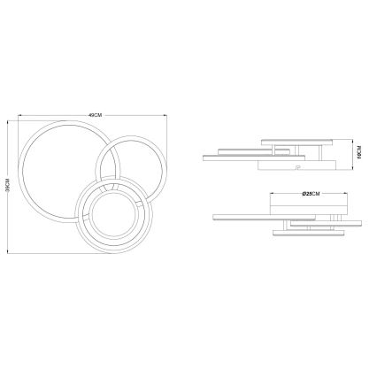 Globo - LED stropna svjetiljka LED/40W/230V 3000K 49x39 cm