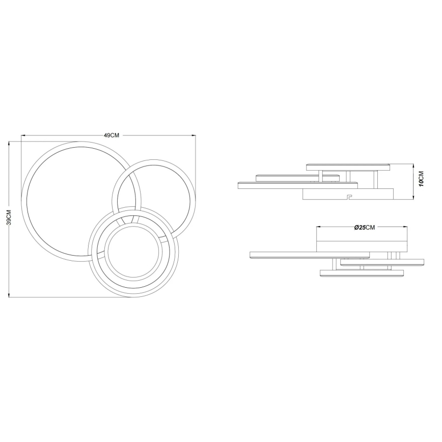 Globo - LED stropna svjetiljka LED/40W/230V 3000K 49x39 cm