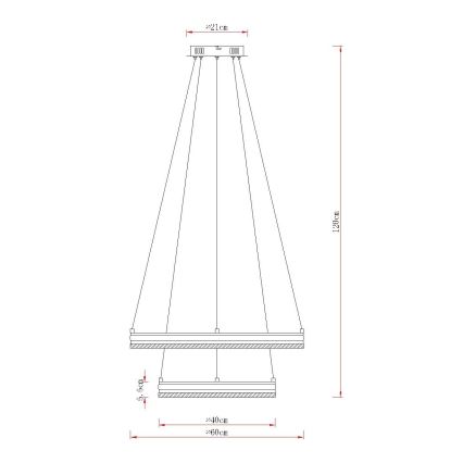 Globo - LED luster na sajli s mogućnošću prigušivanja LED/60W/230V 2700-6000K + daljinski upravljač