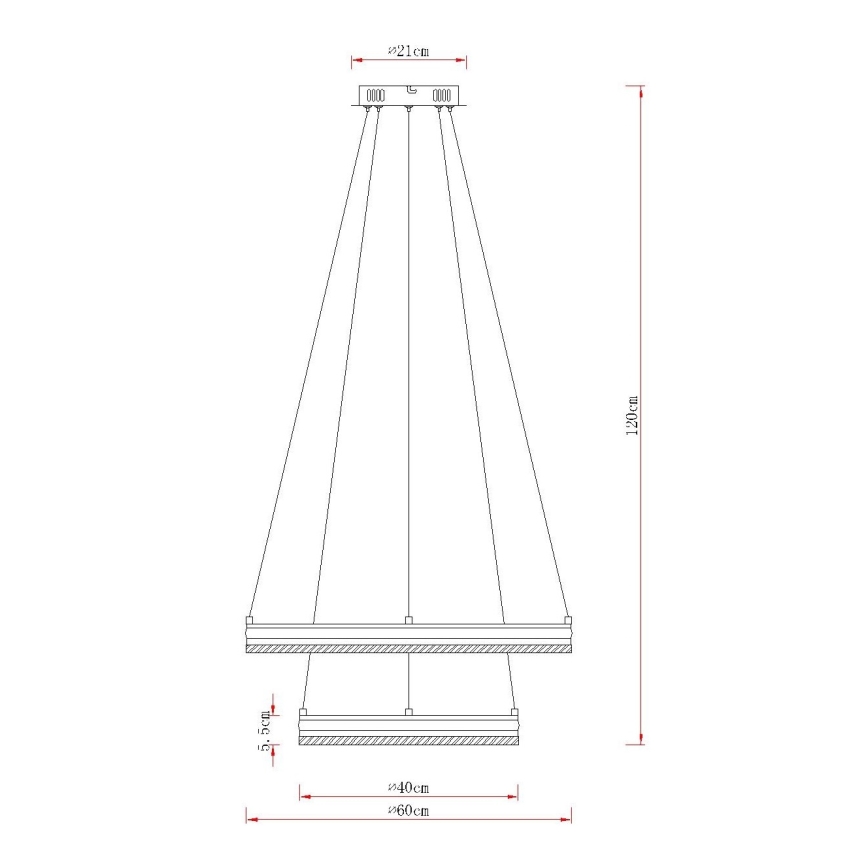 Globo - LED luster na sajli s mogućnošću prigušivanja LED/60W/230V 2700-6000K + daljinski upravljač