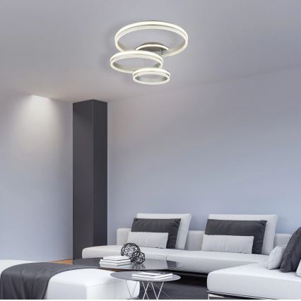 Globo - LED prigušiva stropna svjetiljka LED/72W/230V 2700-6000K srebrna + daljinski upravljač