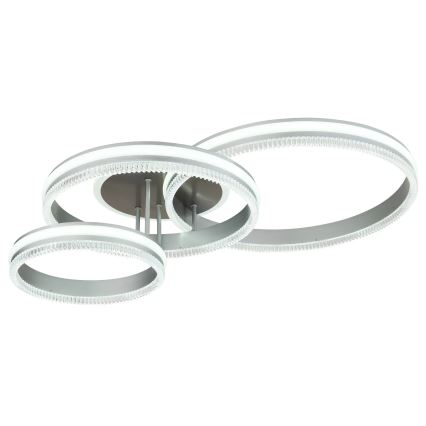Globo - LED prigušiva stropna svjetiljka LED/72W/230V 2700-6000K srebrna + daljinski upravljač