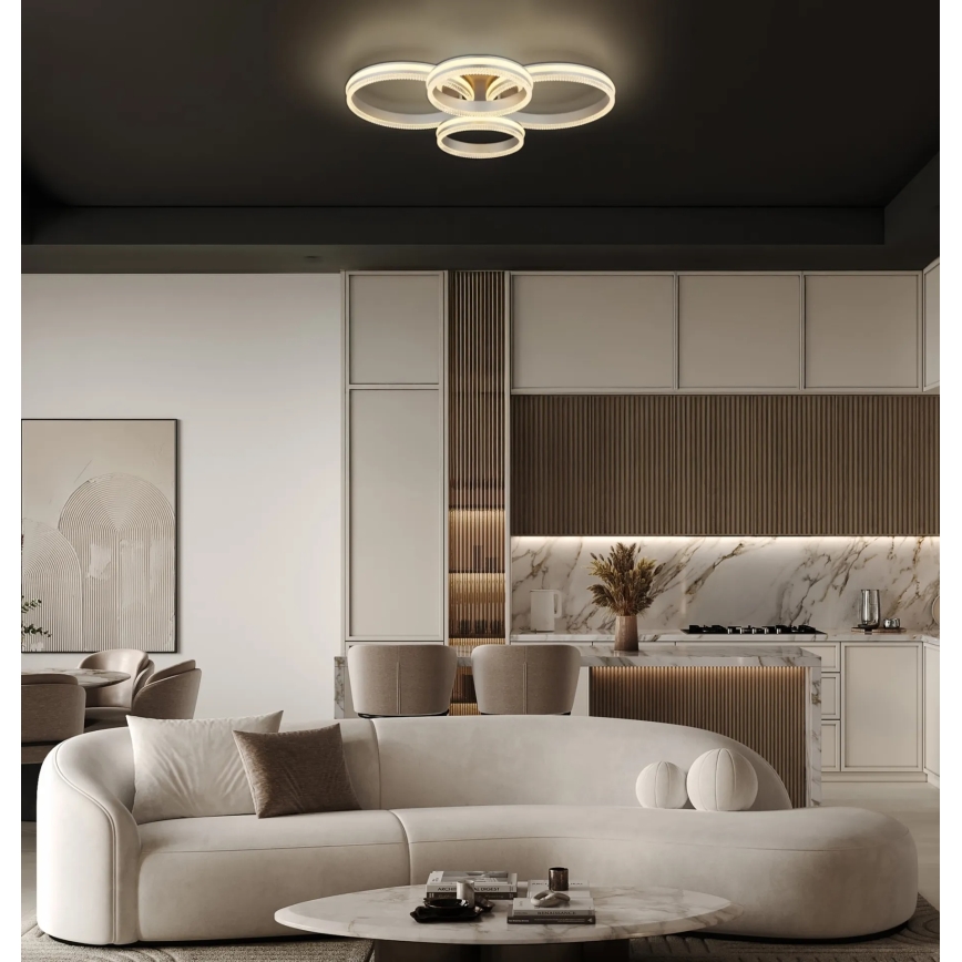 Globo - LED stropna svjetiljka s prigušivanjem LED/90W/230V 2700-6000K srebrna + daljinski upravljač