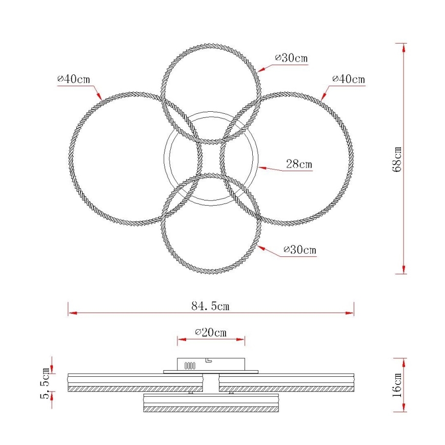 Globo - LED stropna svjetiljka s prigušivanjem LED/90W/230V 2700-6000K srebrna + daljinski upravljač