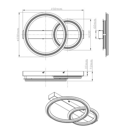 Globo - LED stropna svjetiljka LED/30W/230V 3000K 33x45 cm