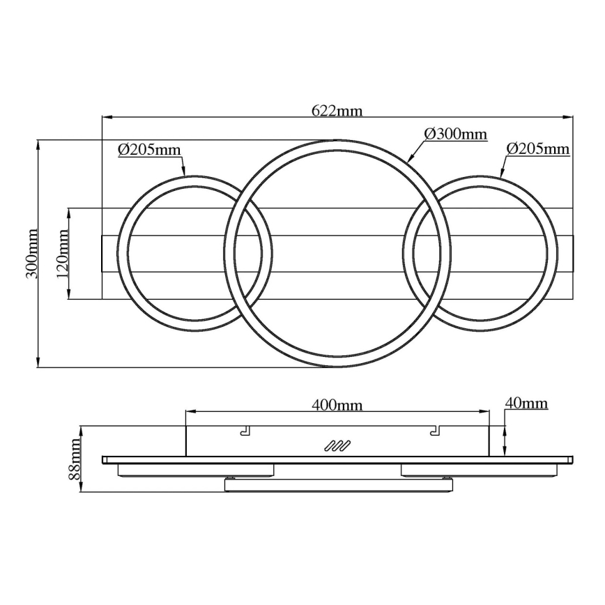 Globo - LED stropna svjetiljka LED/40W/230V 4000K 30x62,2 cm