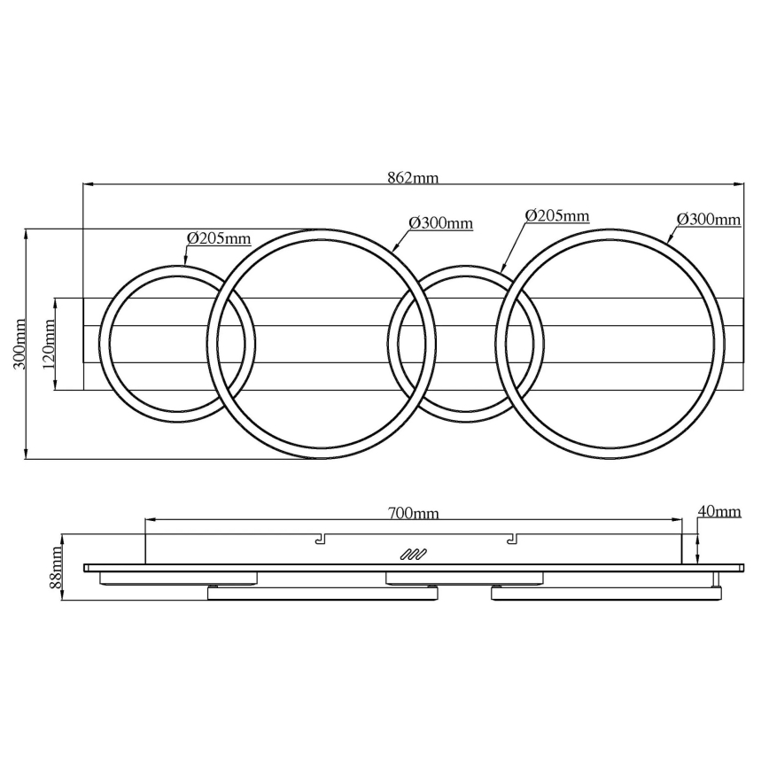 Globo - LED stropna svjetiljka LED/55W/230V 4000K 30x86,2 cm