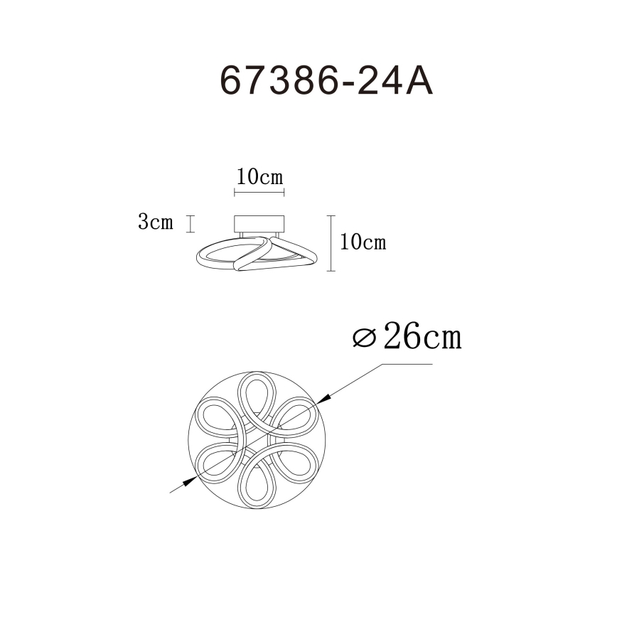 Globo - LED Stropna svjetiljka LED/24W/230V 2700/4000/6000K pr. 26 cm crna