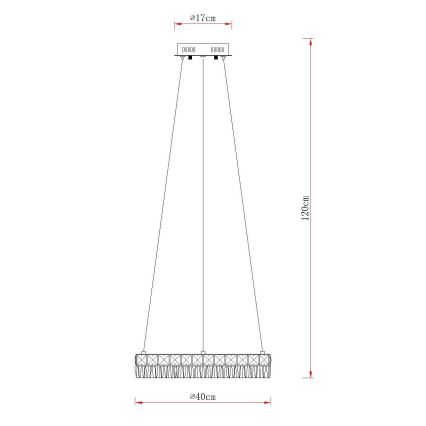 Globo - LED prigušivi luster na sajli LED/24W/230V 2700-6000K prozirno + daljinski upravljač