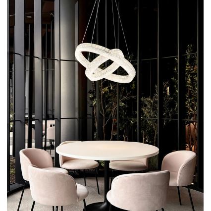 Globo - LED luster na sajli s mogućnošću prigušivanja LED/60W/230V 2700-6000K proziran + daljinski upravljač